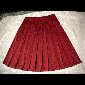 Vintage THEORY White Dot on Cherry Silk Skirt sz 4
